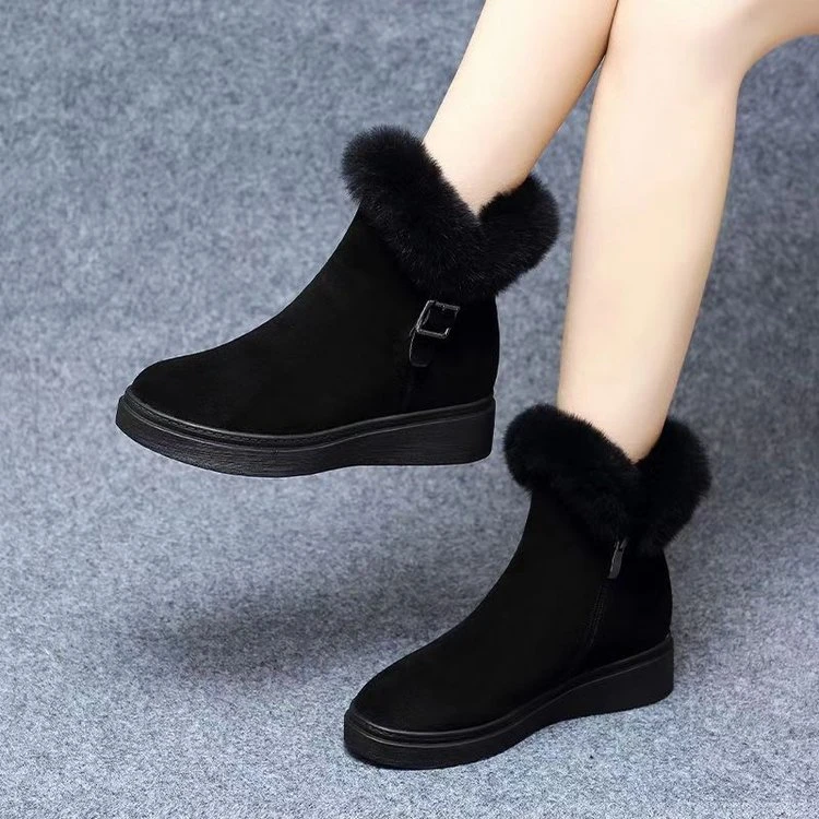 卓诗尼【断码】毛毛球雪地靴女2025冬季新款韩版百学生平底加绒保暖
