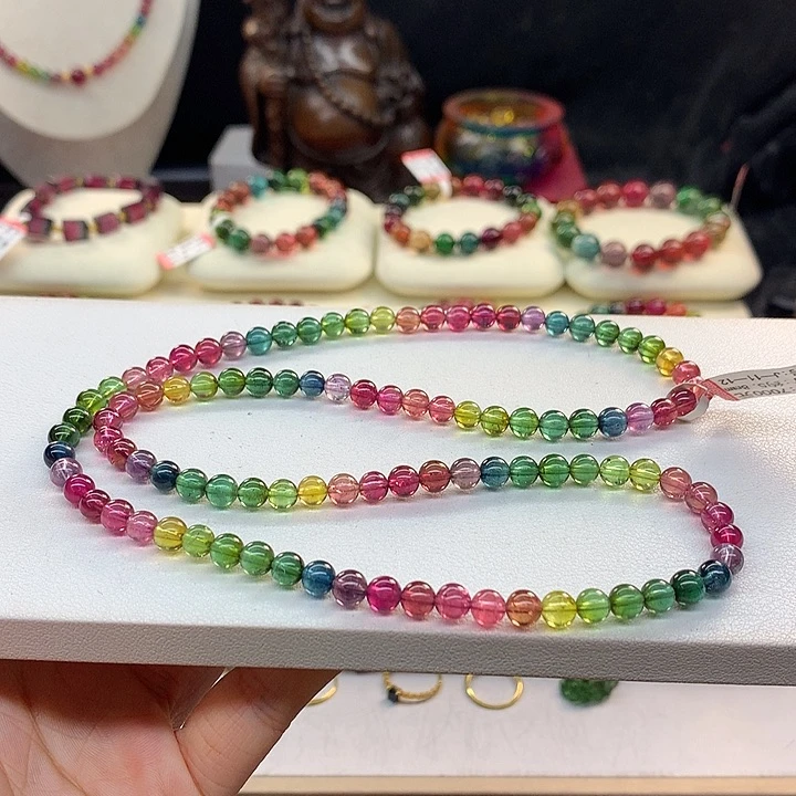 手串未镶嵌碧玺5.8/老矿浓艳。