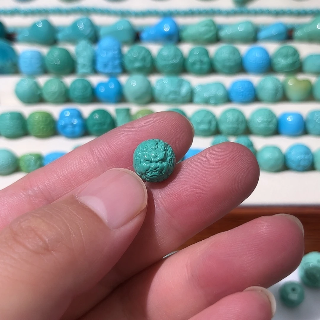 高瓷绿黑天圆珠直径10.8