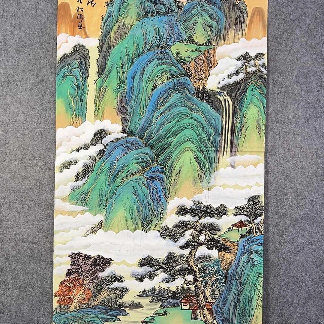 国画599 牡丹之花之叶的颜色与