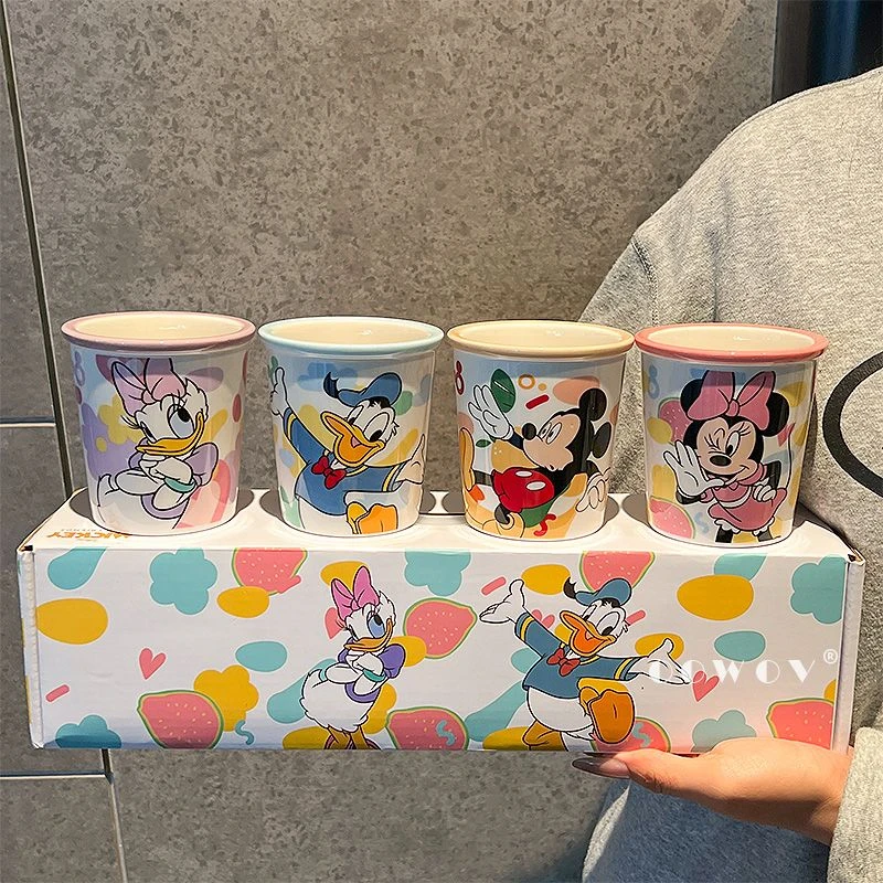 迪士尼甜品冰淇淋杯子家用新款高颜值陶瓷马克水杯礼盒套装伴手礼