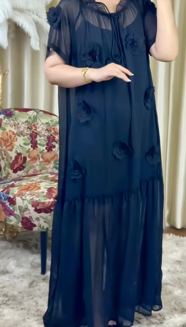 夏季新款裙子两件套牡丹花设计女士气质高级款显瘦连衣裙 包邮