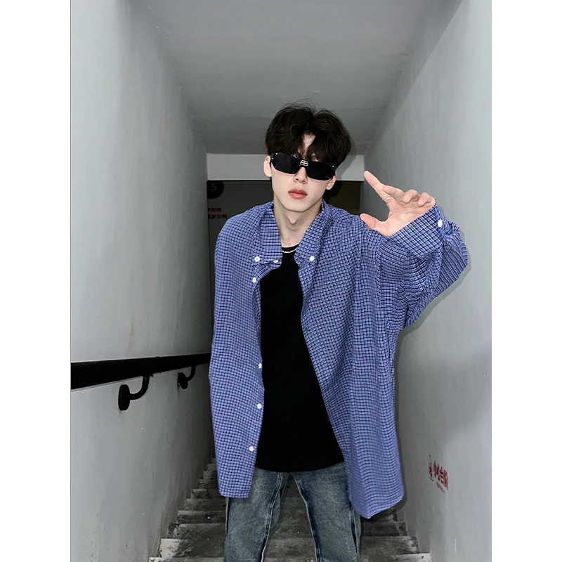格子衫男女薄款长袖