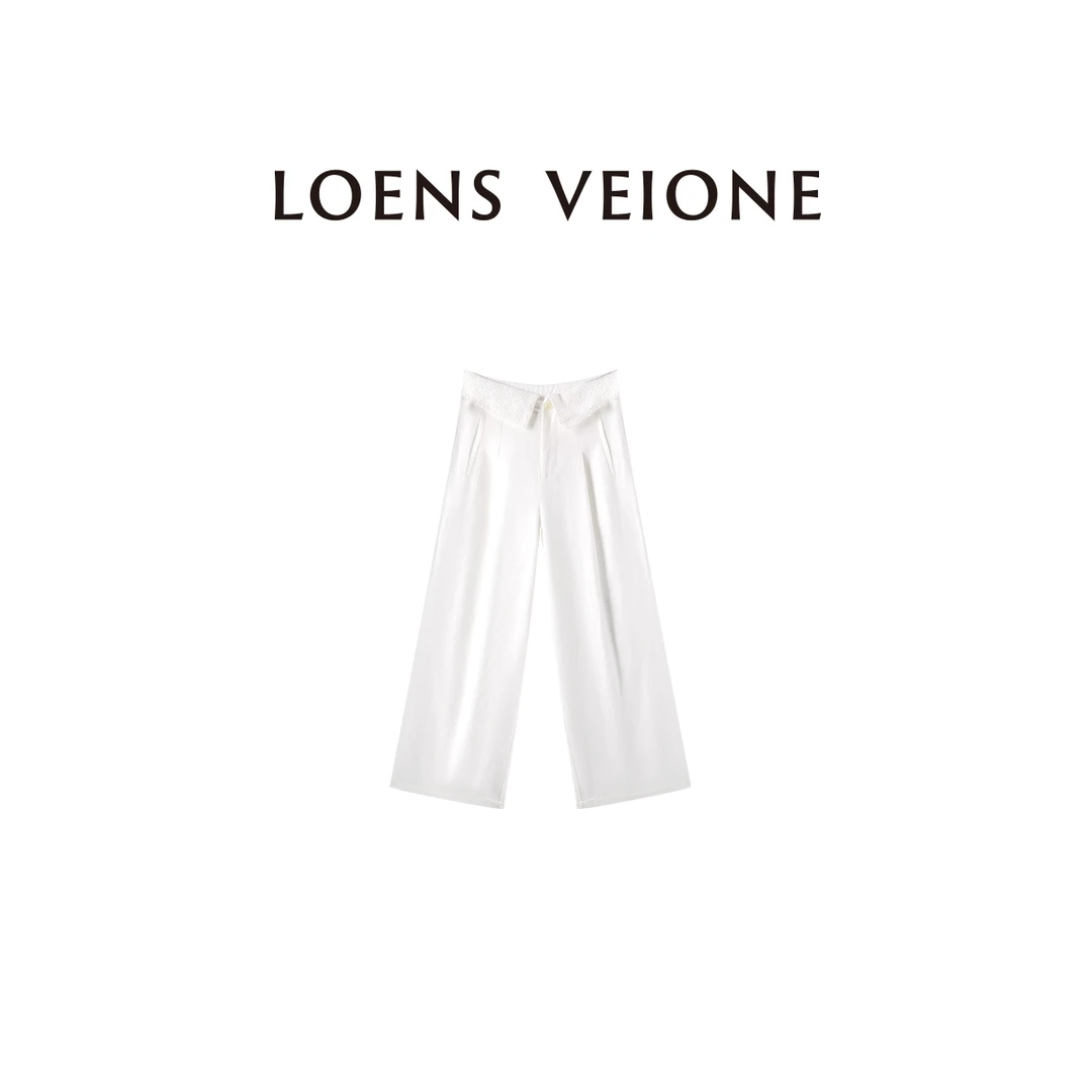 LOENS VEIONE/罗拉【亚麻】全新夏季凉感蕾丝腰头休闲裤25CVBG0188N