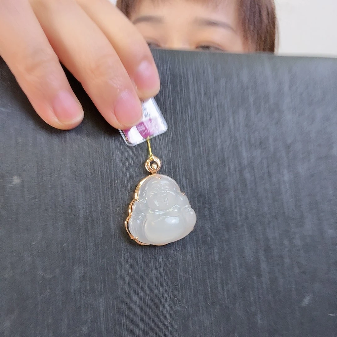 颈饰18K金镶嵌和田玉@**人仓库