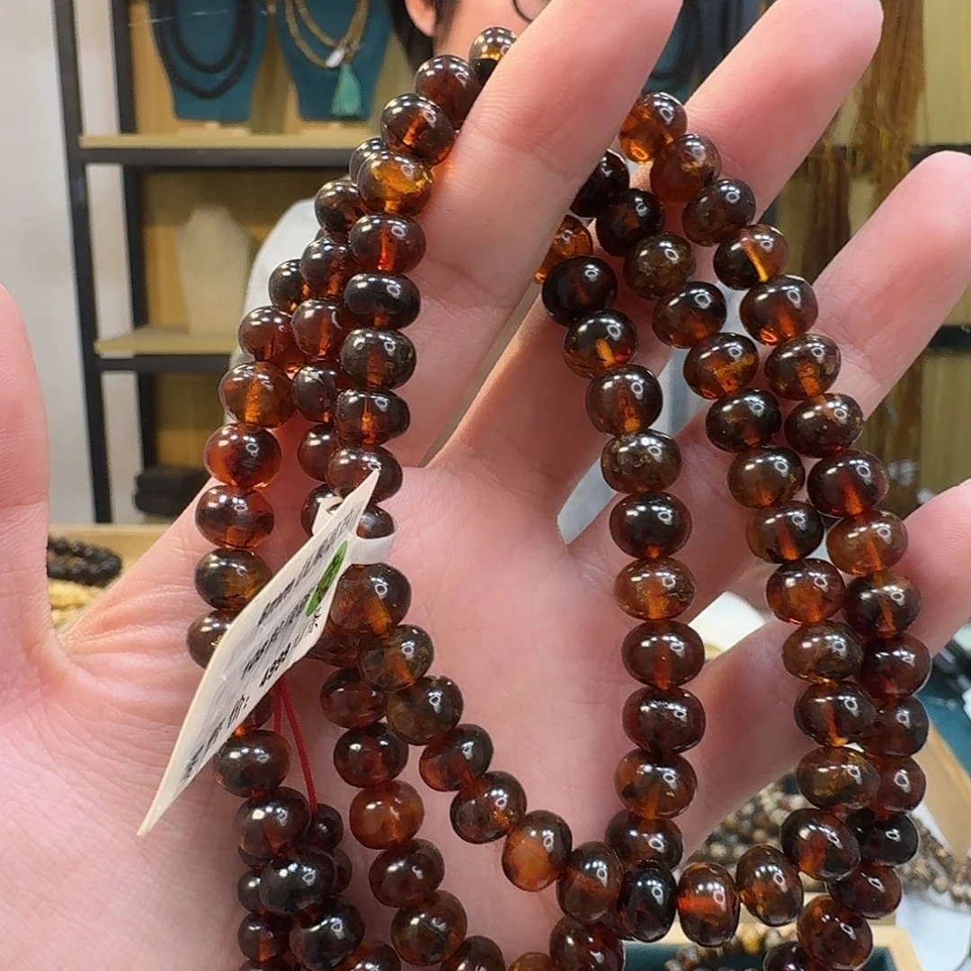 依***安琥珀未镶嵌裸石抚顺琥珀8mm