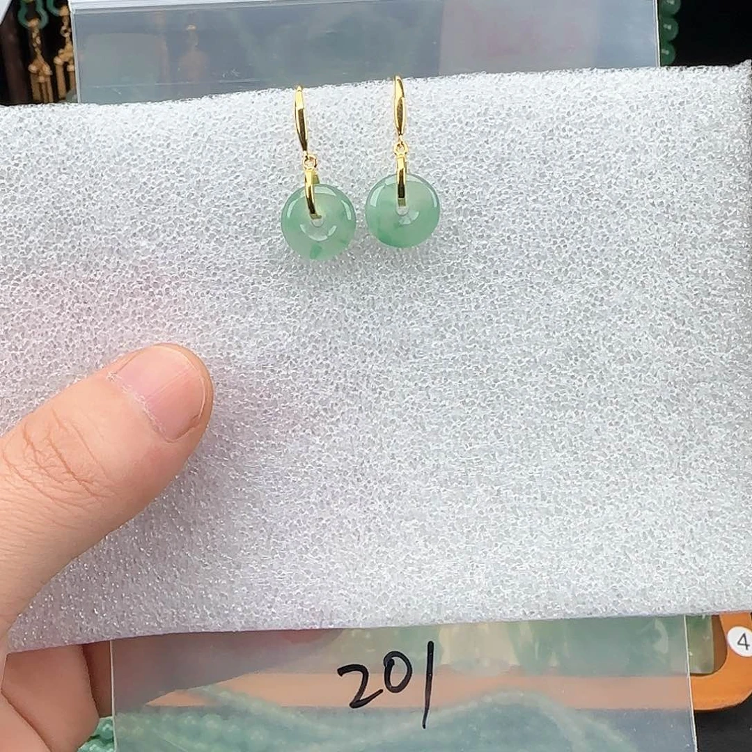 石英质玉耳环银S925镶嵌付*贝