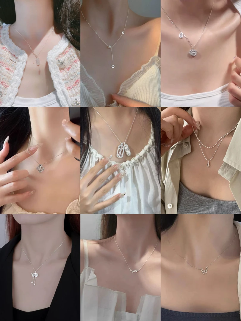 足银银制品 [热卖款]气质百搭项链吊坠小众链仙女款