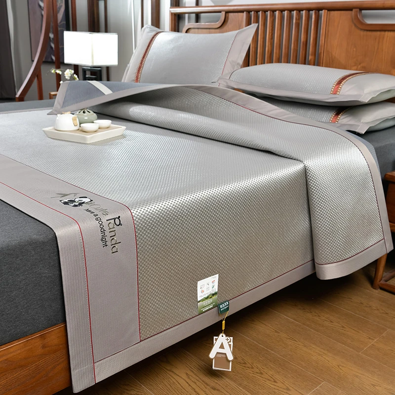 2025新款冰藤席冰丝凉席三件套夏季夏天裸睡可水洗凉感床单款软席