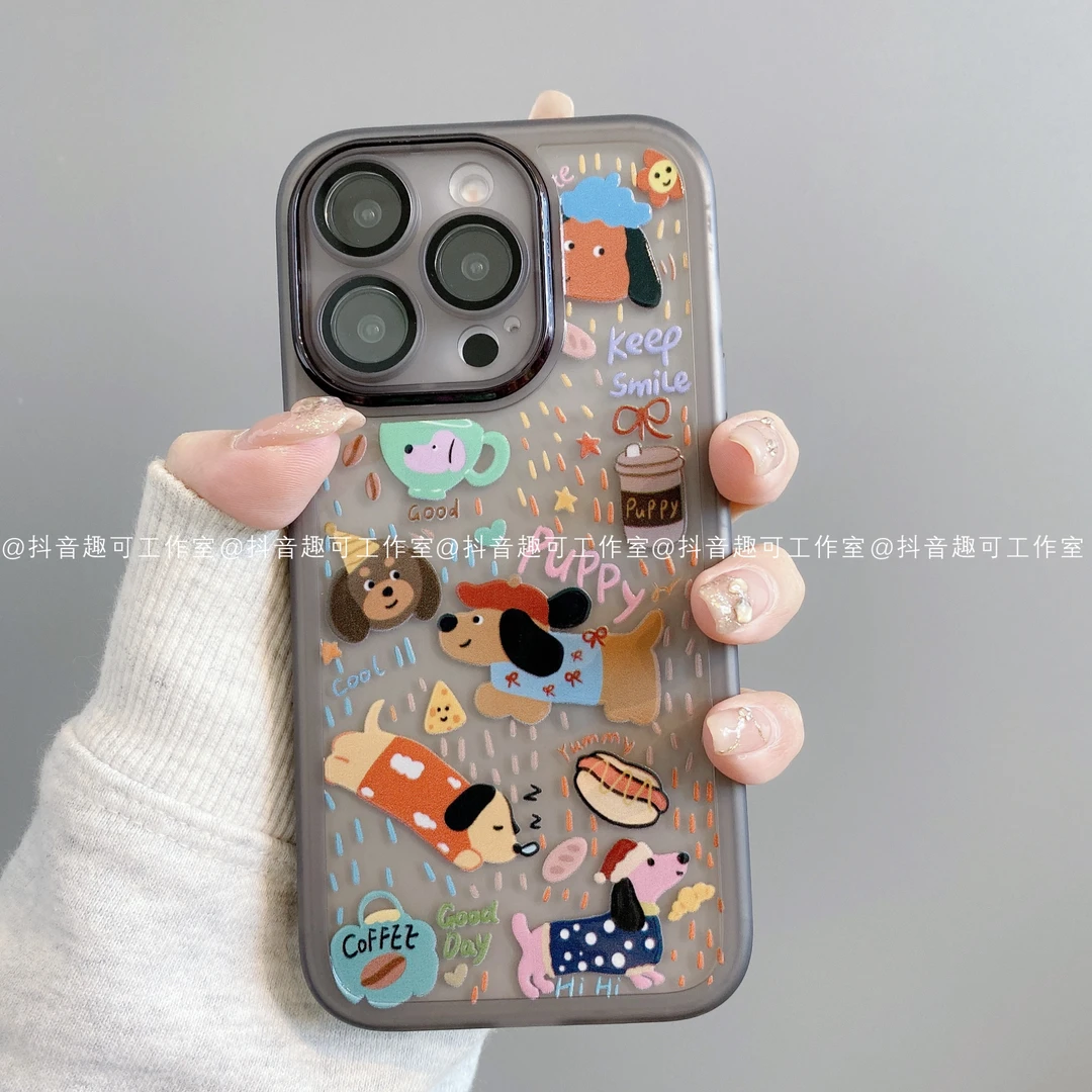 金属镜框适用iphone16promax苹果15/14/13/12华为小米手机壳潮狗