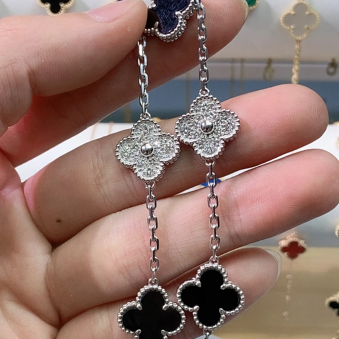 玛瑙/玉髓手链18K金镶嵌K白