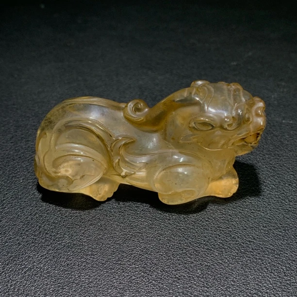 清代 水晶貔貅把件/古92892