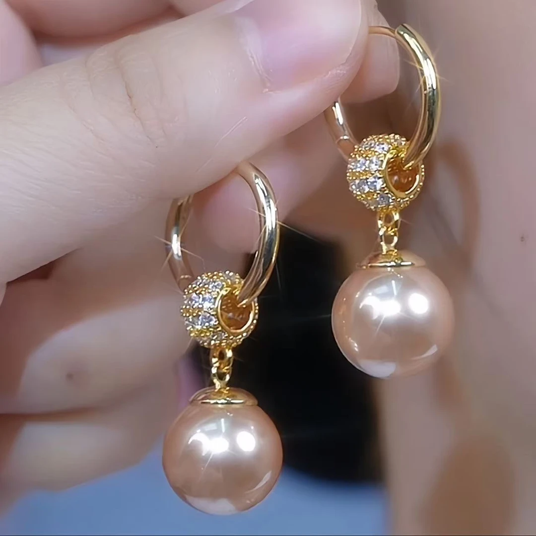 KISS MAX时尚气质百搭香槟色耳环（38388）