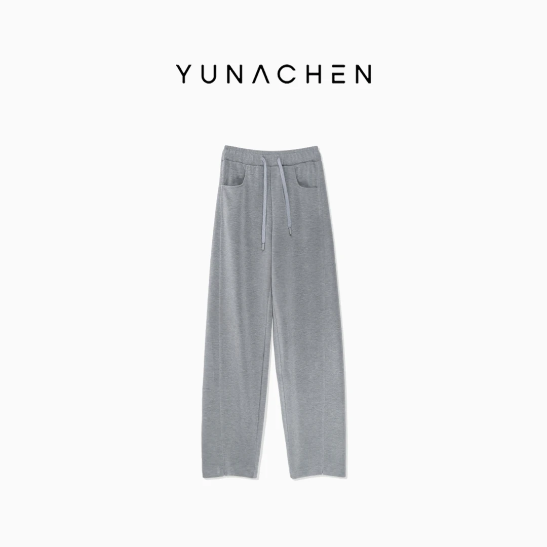 菠萝宝宝yuna【西海岸】YD12灰色冰凉垂顺duangduang果冻休闲卫裤