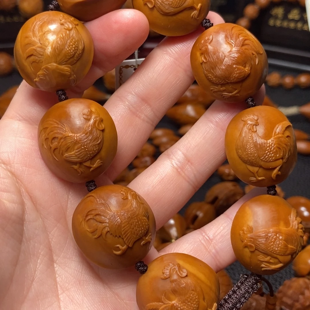手串/手链橄榄核2.4四花老油核金鸡报晓