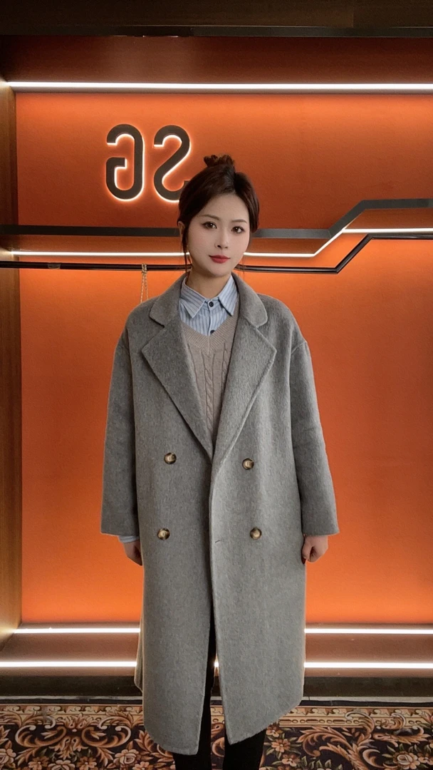 2024冬季新款羊毛大衣高织骆驼绒双面羊毛大衣652