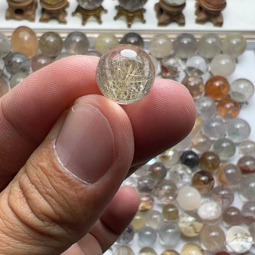 未镶嵌水晶珠宝半成品发金球