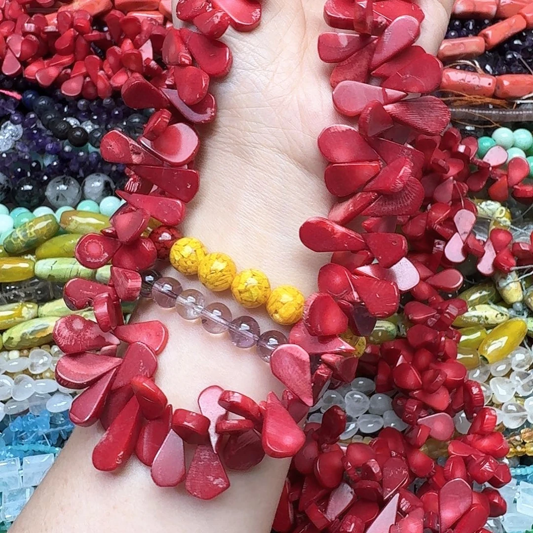 玛瑙/玉髓合金珠宝半成品一条三姑娘花簇