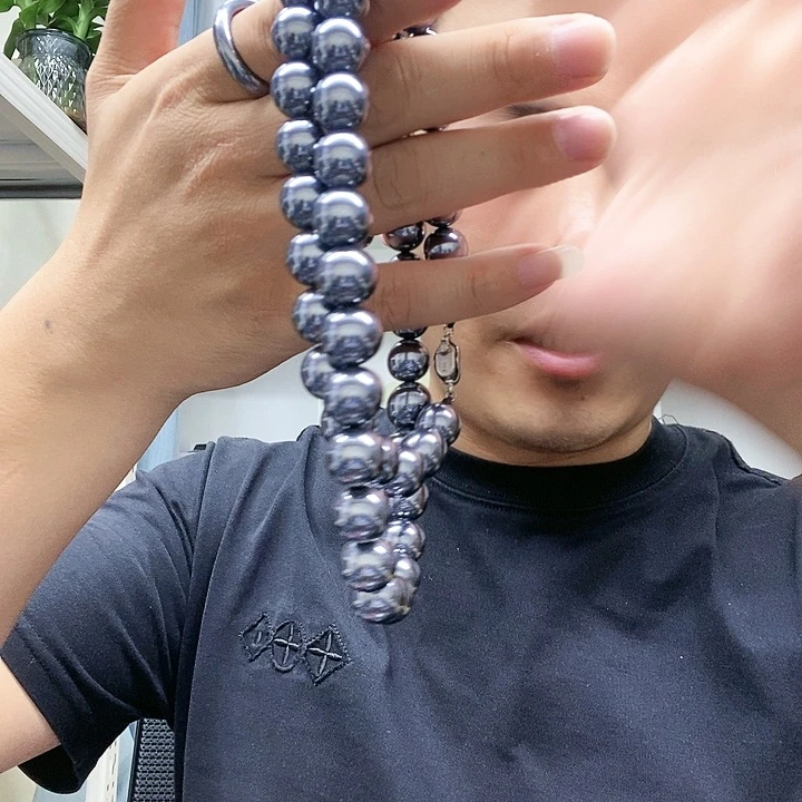 无非金属鱼*60颗太赫兹12圆珠项链