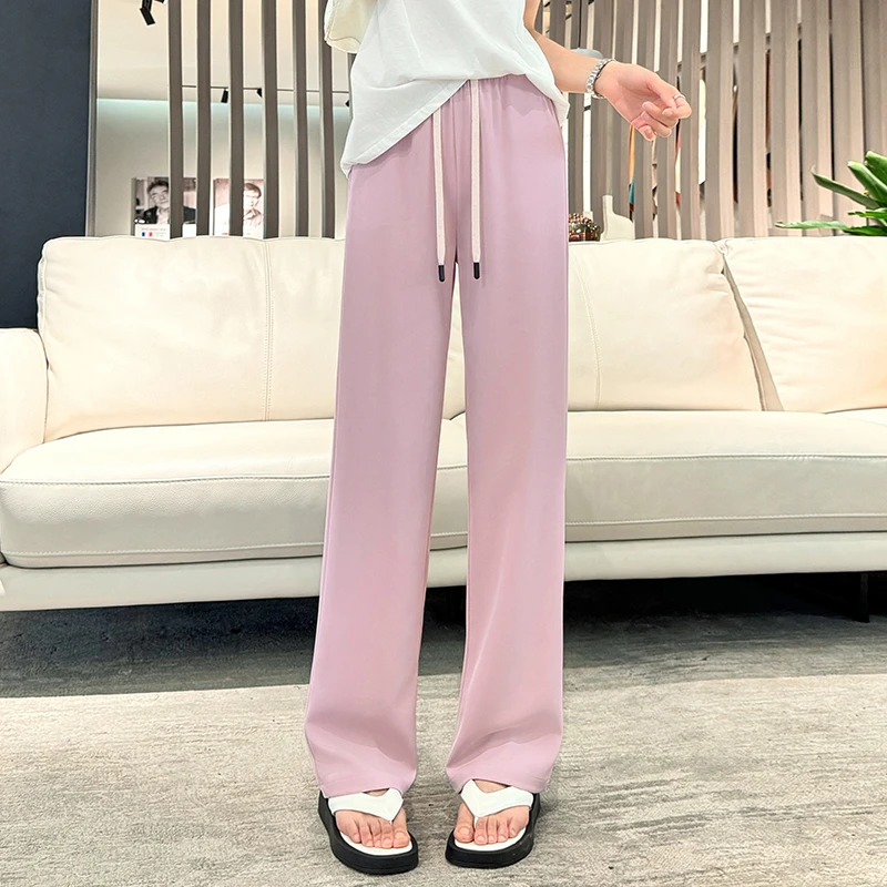 高腰阔腿直筒裤女2025夏季新款爆款显瘦慵懒垂夏季薄款窄版工装裤