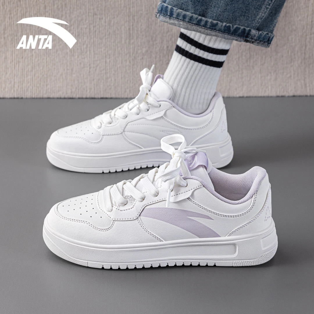 安踏板鞋女鞋冬季新款百搭小白鞋休闲鞋低帮爆款时尚正品学生鞋子