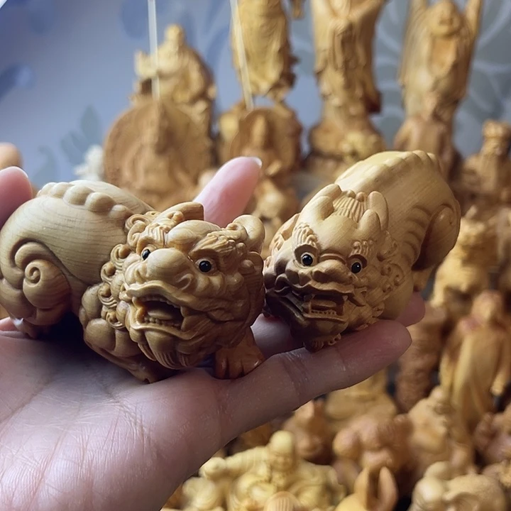 柏木（崖柏）崖柏公母貔貅一对