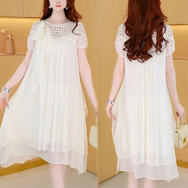 时尚洋气设计感绑带收腰显瘦连衣裙2025夏季新款减龄时尚休闲裙女