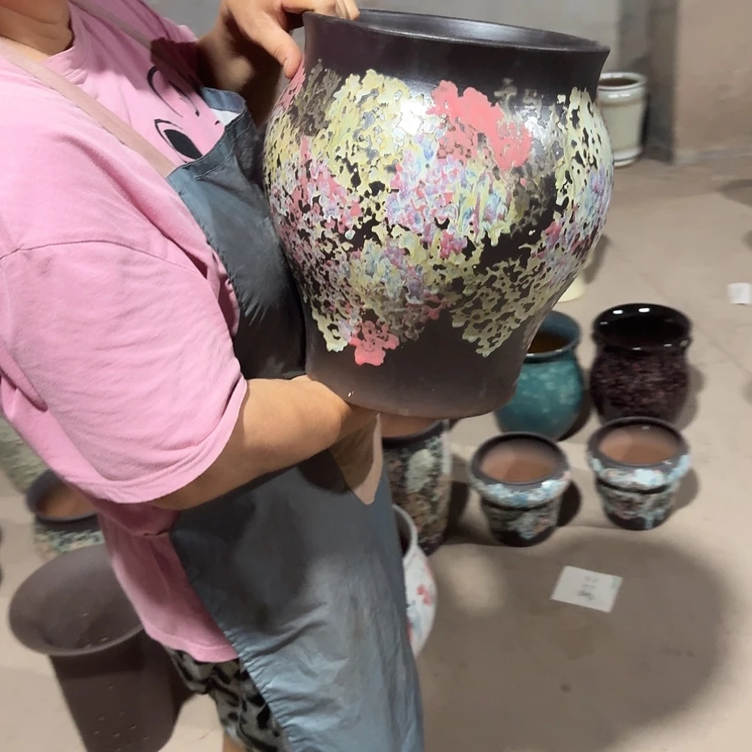 紫砂花盆口25高31
