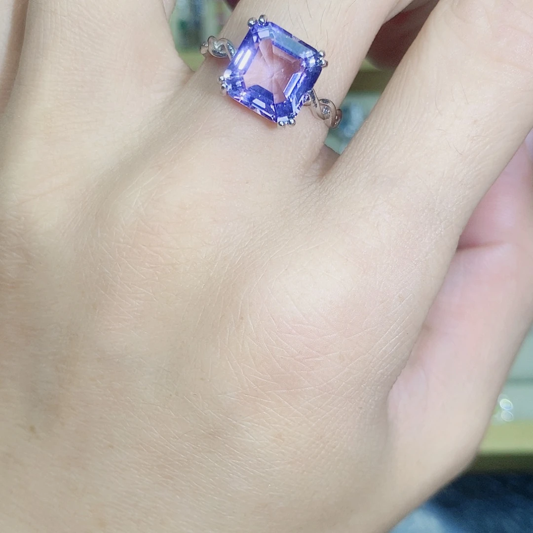 银S925镶嵌戒指紫晶