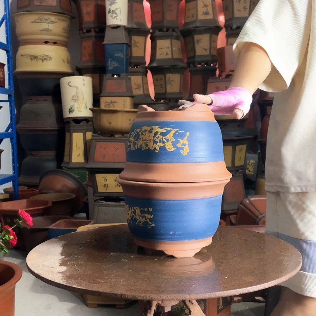 宜兴紫砂八骏图21-21