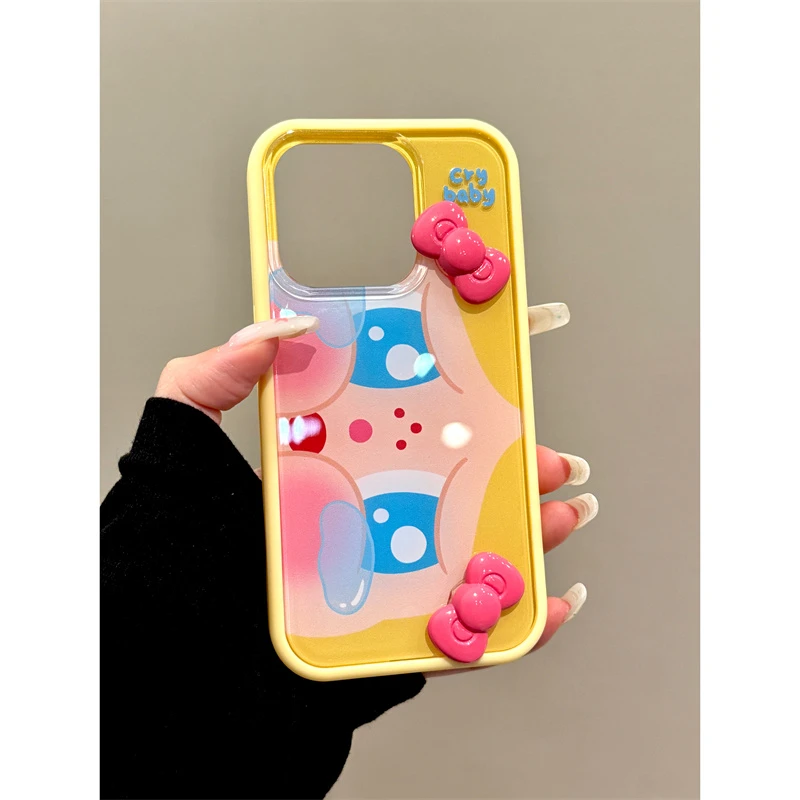 适用苹果iphone16promax可爱哭包15pro创意14个性13ins风手机壳