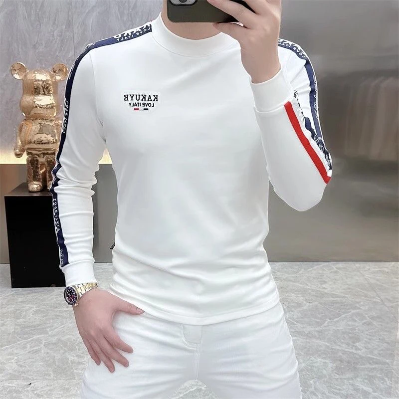 2025欧版秋季新款高品质男士刺绣时尚潮流百搭打底衫长袖卫衣375