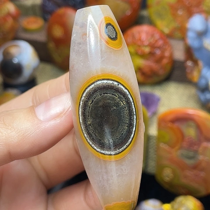 玛瑙/玉髓未镶嵌吊坠(不含链)收藏金沙拉丝大尺寸天眼天珠