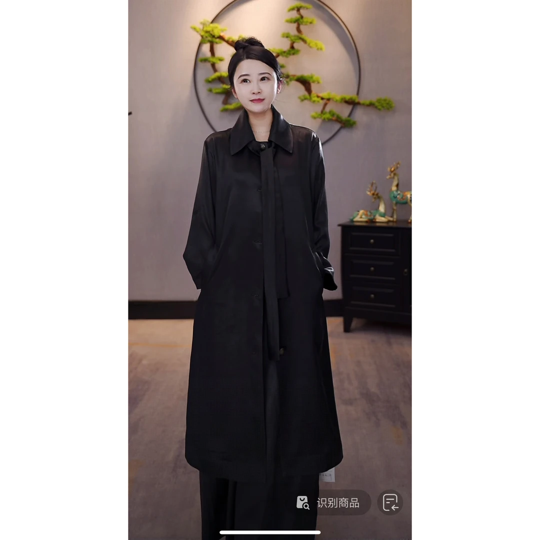 【千奈莉 老重缎大皮子王】90姆米窖藏级长款气质风衣22-23