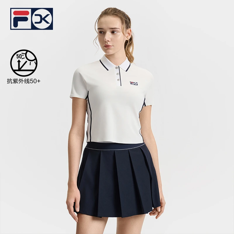 FILA斐乐女士【DK联名 抗紫外线】夏新款运动短袖POLO衫A11W523120F