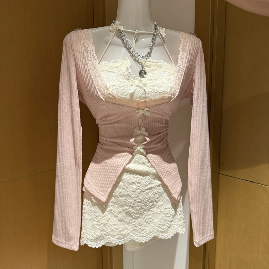 香槟水晶纯欲辣妹连衣裙外衫套装秋季款