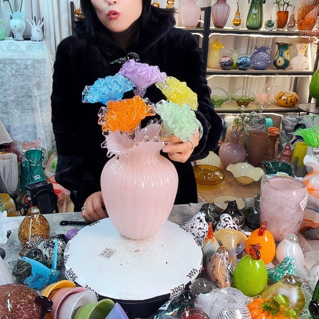 5花1瓶家悦美居琉璃摆件