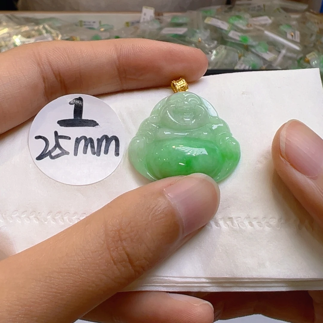 吊坠(不含链)18K金镶嵌翡翠