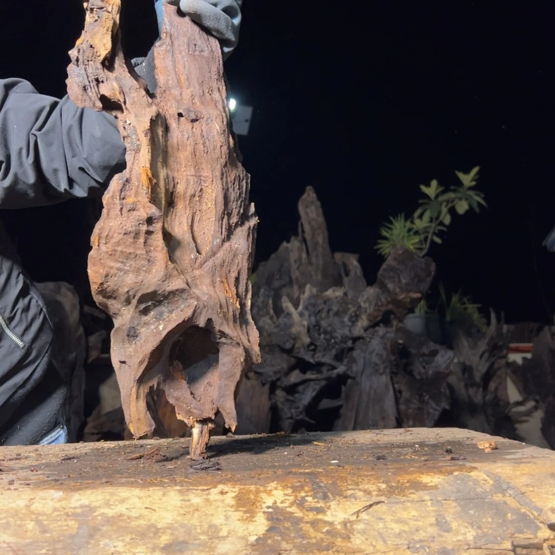 阴沉木古**景金丝楠木根料摆件等