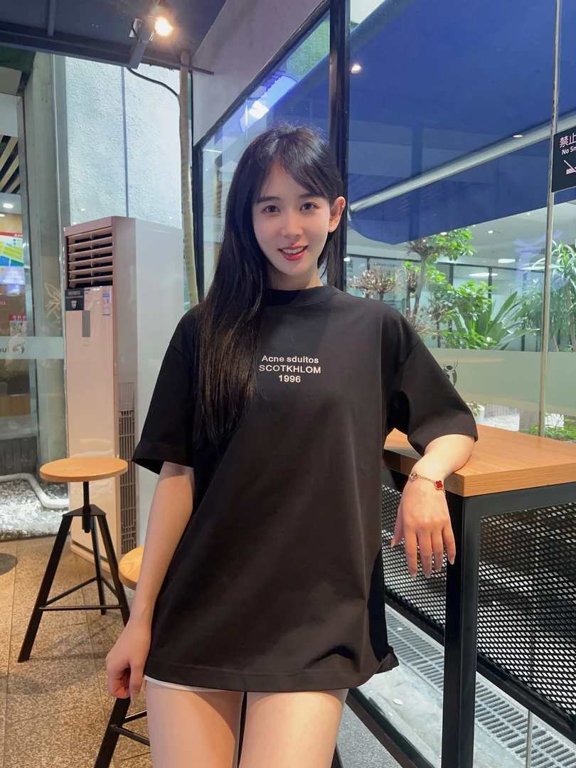 7805-2025夏季新款宽松T恤百搭轻圆领男款时尚短袖