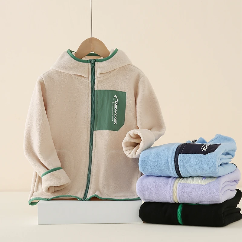 中大童抗静电加厚加绒连帽外套R25702