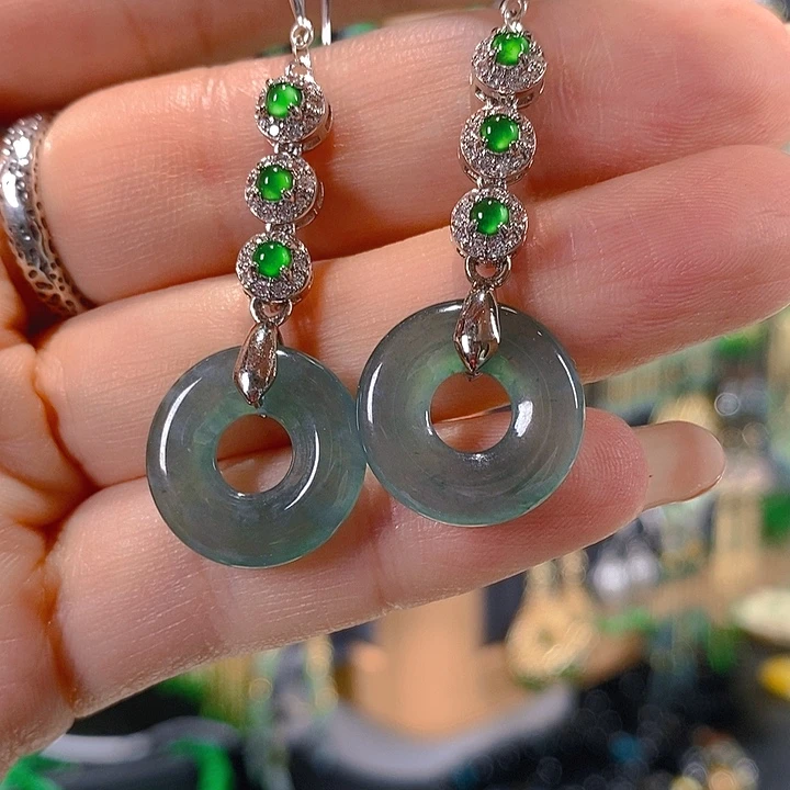 翡翠未镶嵌耳饰翡翠