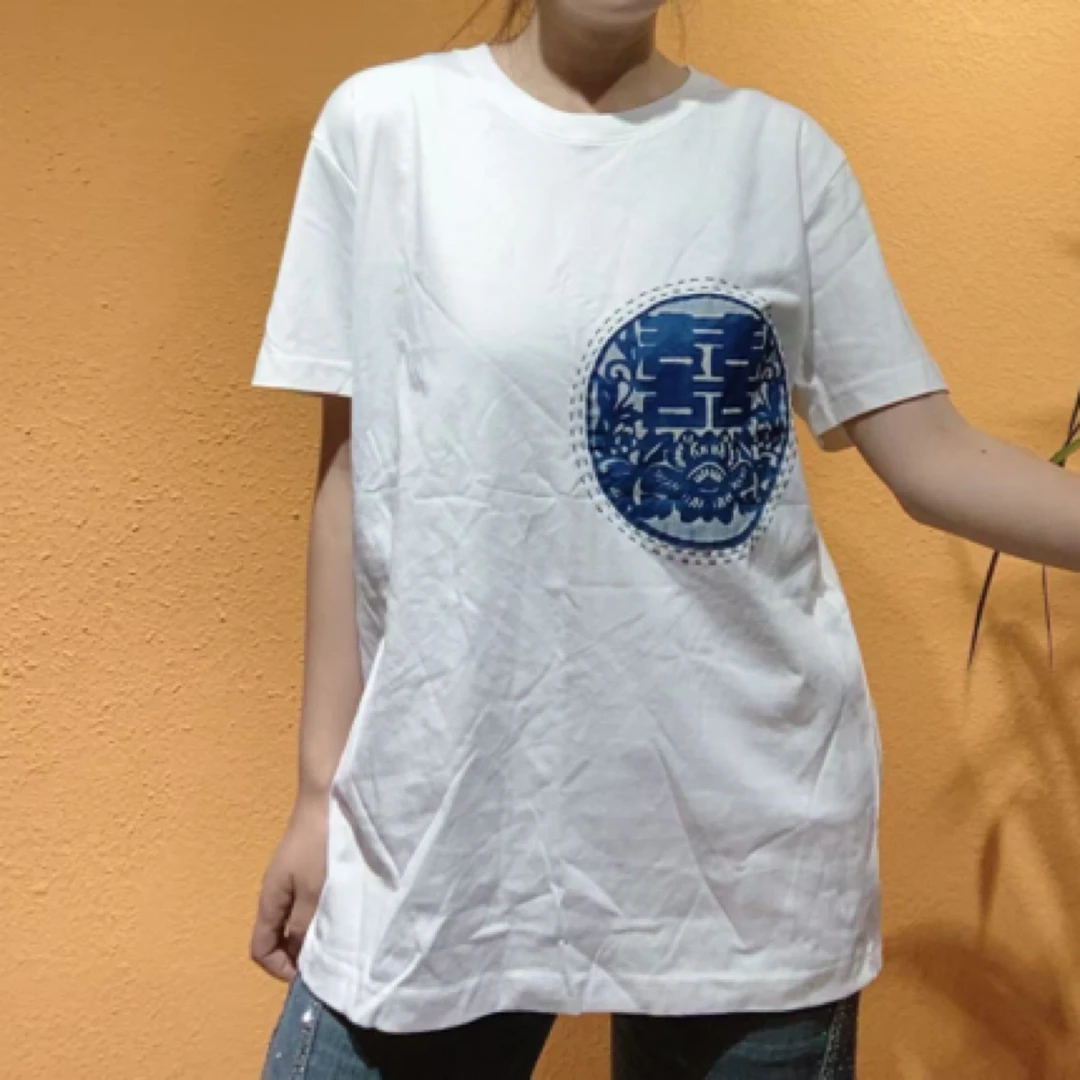 民族风手工植物染蜡染时尚T恤