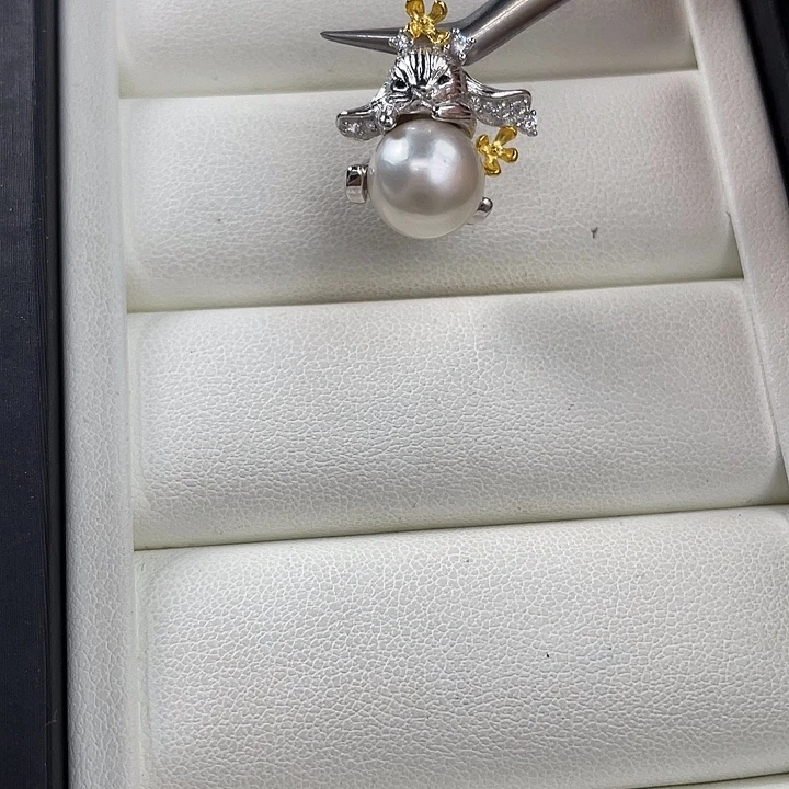 海水珍珠吊坠(不含链)银S925镶嵌