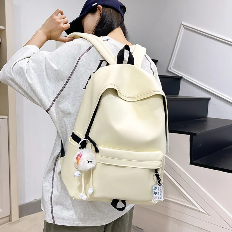 双肩包大容量旅行背包男士简约女休闲日系初中生高中大学生书包男