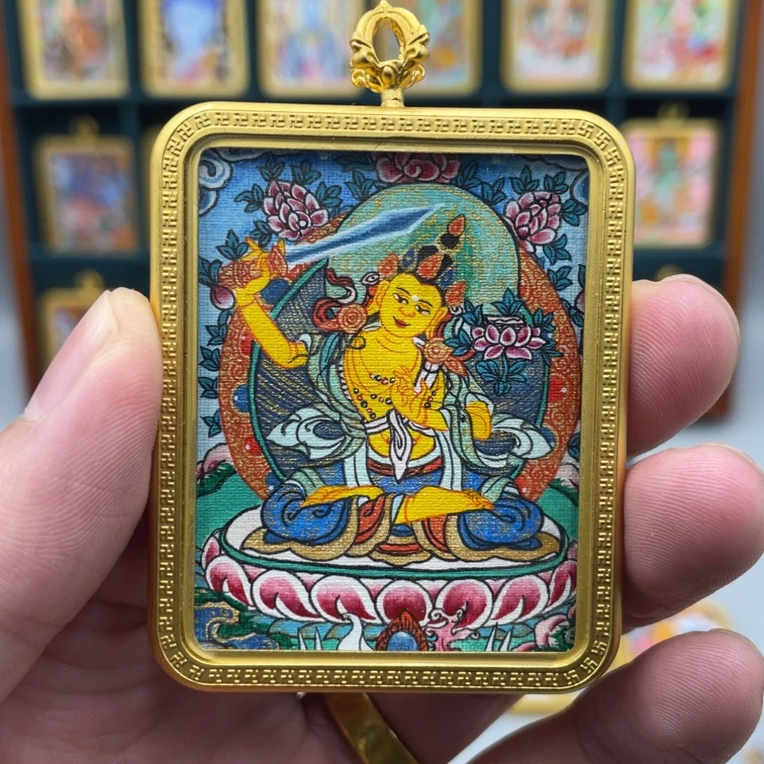 吊坠纯手绘文殊老师单面