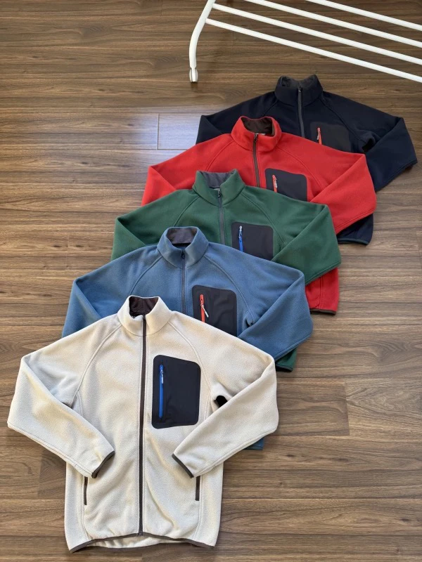 巴家平替 摇粒绒拼色抓绒衣户外登山锁温外套 五色