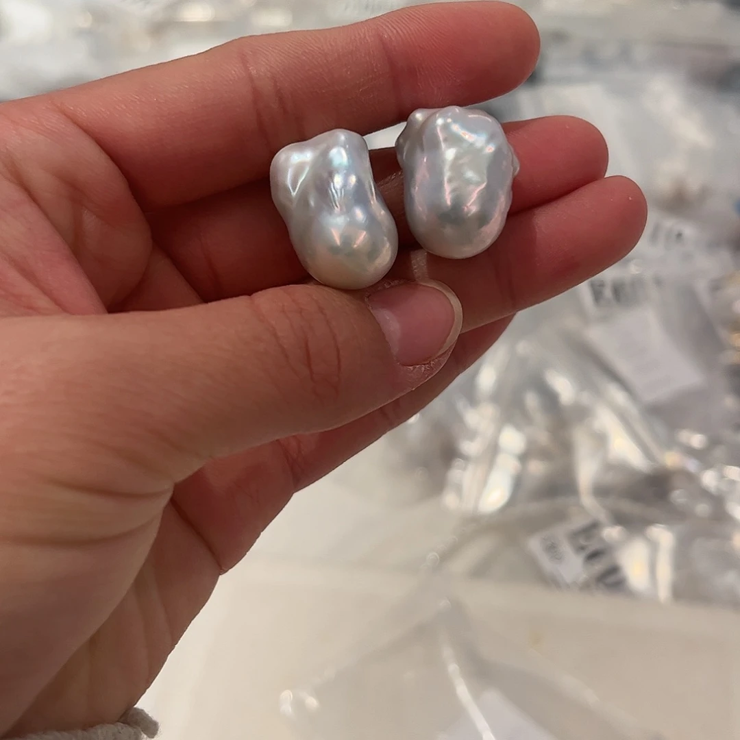 淡水珍珠耳饰银S925镶嵌