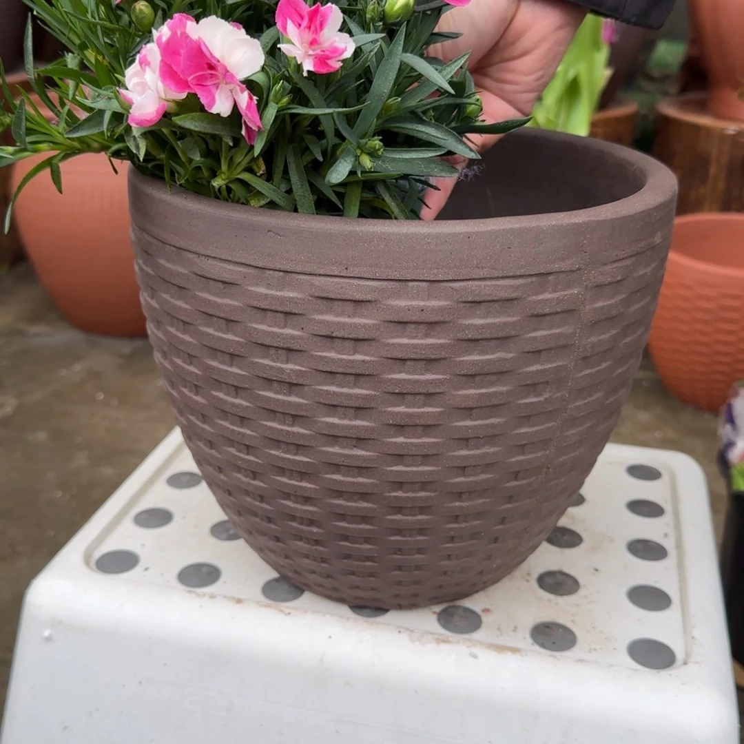 紫砂花盆口24高20宜兴紫砂