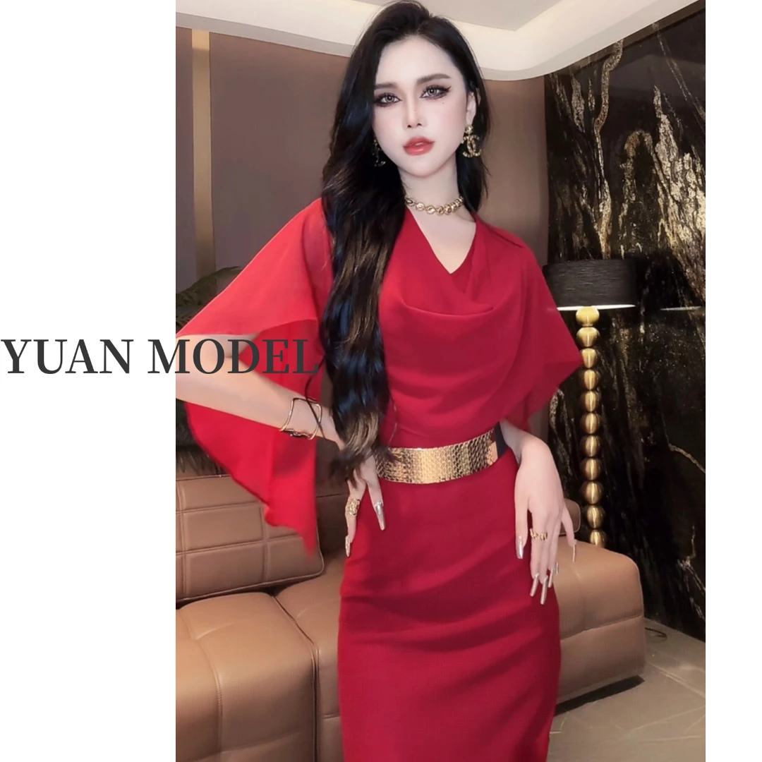 【YUAN MODEL】媛老板-2025夏季时装高端原创气质连衣裙长款052036